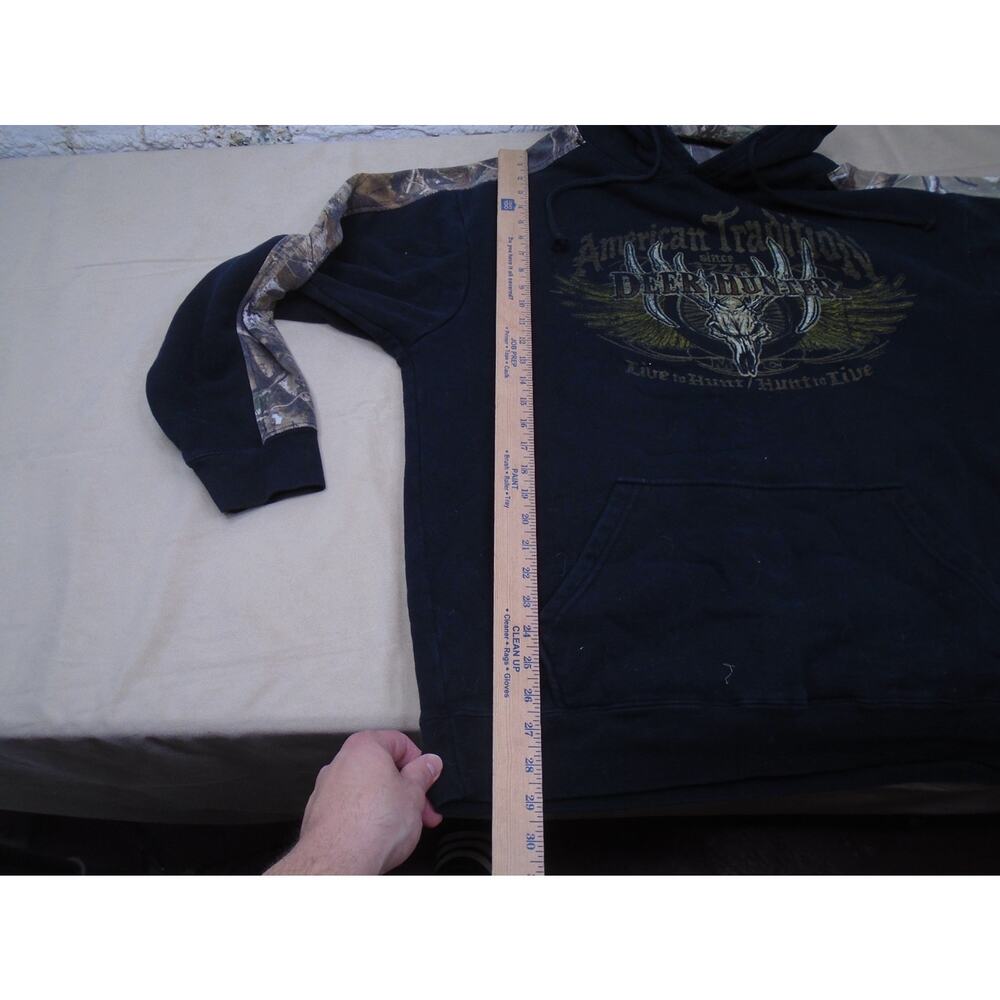 Buck Wear American Tradition Deer Hunter Hoodie Black Camouflage Size XL - Picture 6 of 11